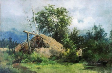 landscape Painting - hovel 1861 classical landscape Ivan Ivanovich trees